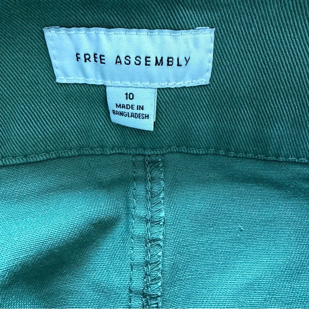 Free Assembly Flared Cotton Midi Skirt A-line Green Size 10 - Picture 5 of 6